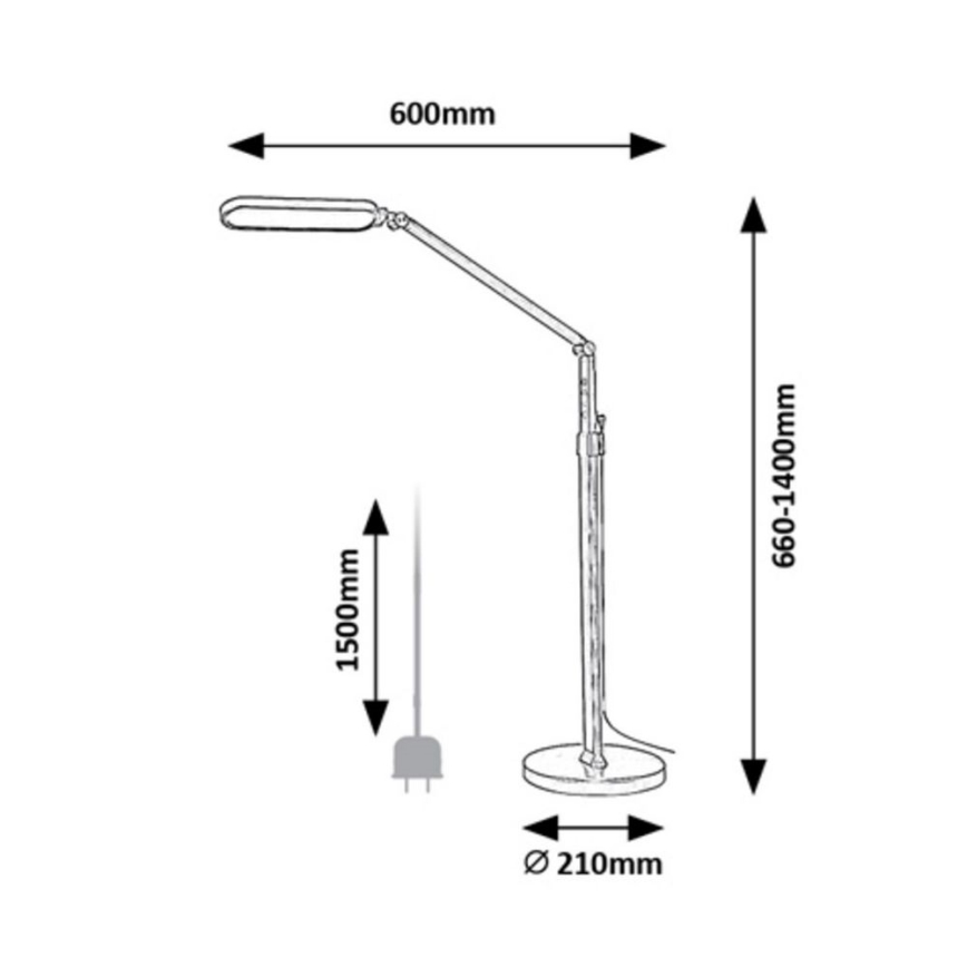 Rabalux - LED Ljusreglerad beröring golvlampa LED/13W/230V 3000-6000K svart