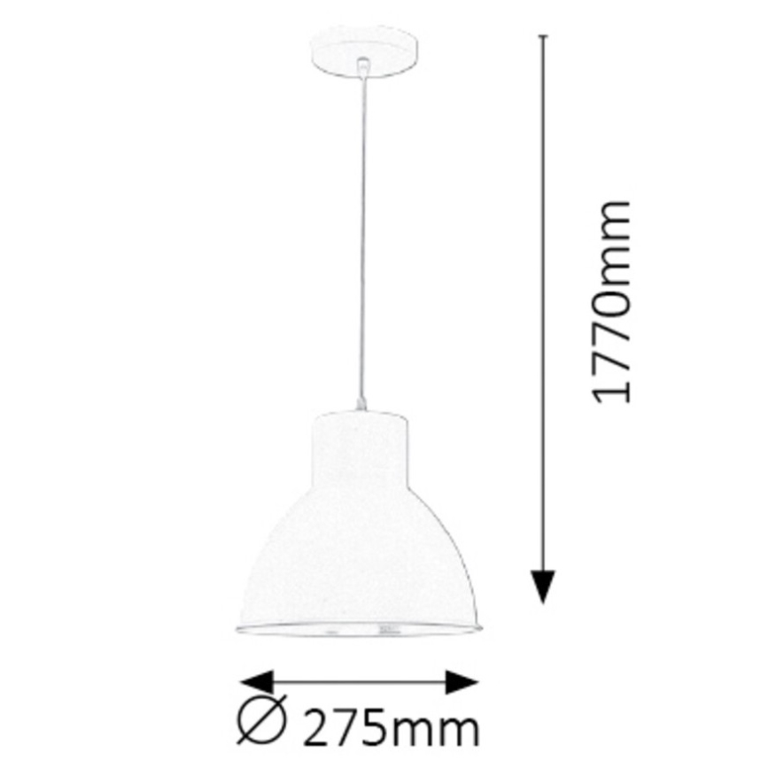 Rabalux 2577 - Ljuskrona DEREK 1xE27/60W/230V vit