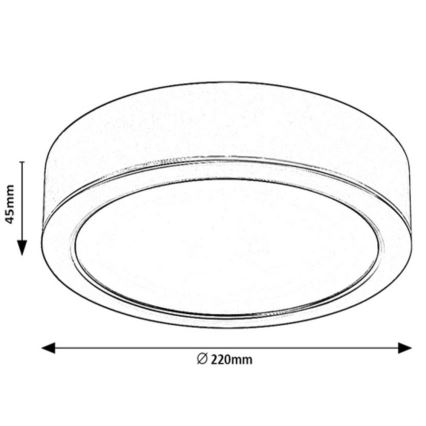 Rabalux - LED taklampa för badrum LED/24W/230V diameter 22 cm IP44