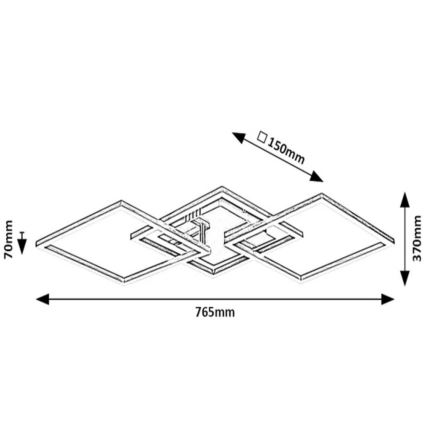 Rabalux - LED Takmonterad taklampa LED/43W/230V blank krom 37x76,5 cm