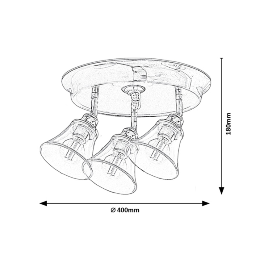 Rabalux - Badrumsspotlight 3xE14/40W/230V IP44
