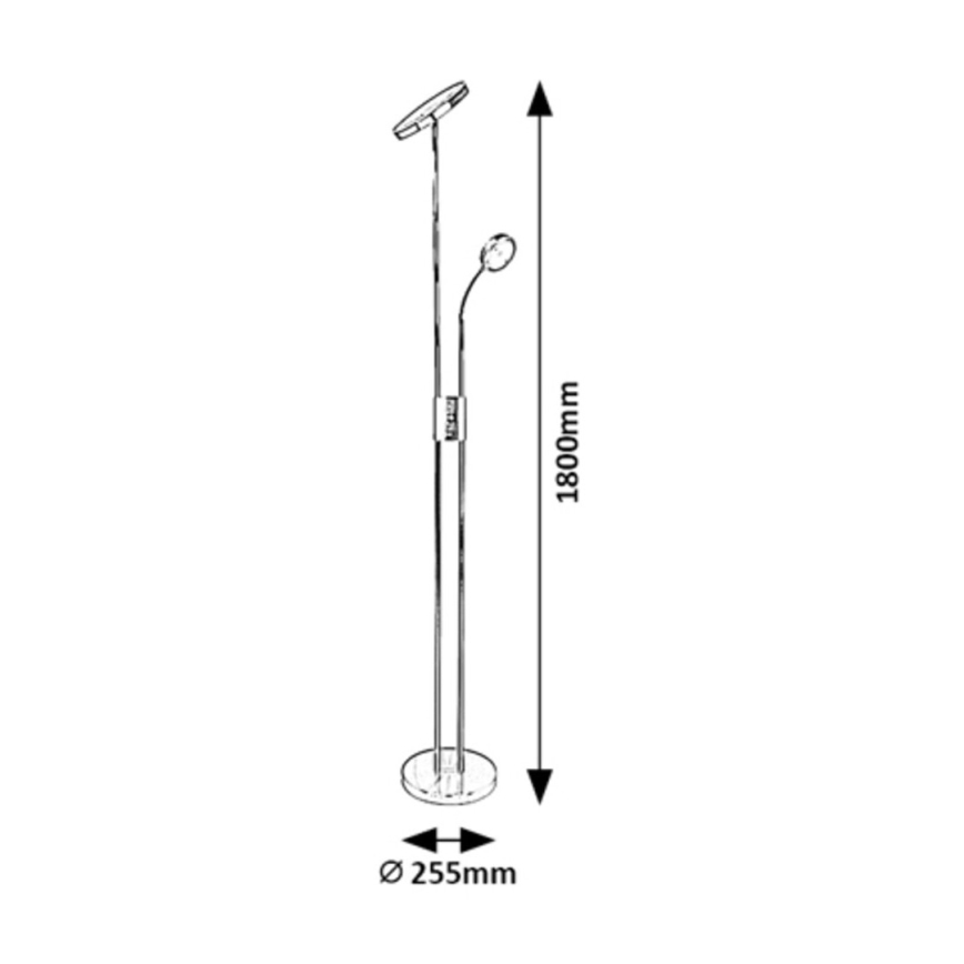 Rabalux 3239-LED Dimbar golvlampa LED/18,5W/230V + LED/4,5W krom