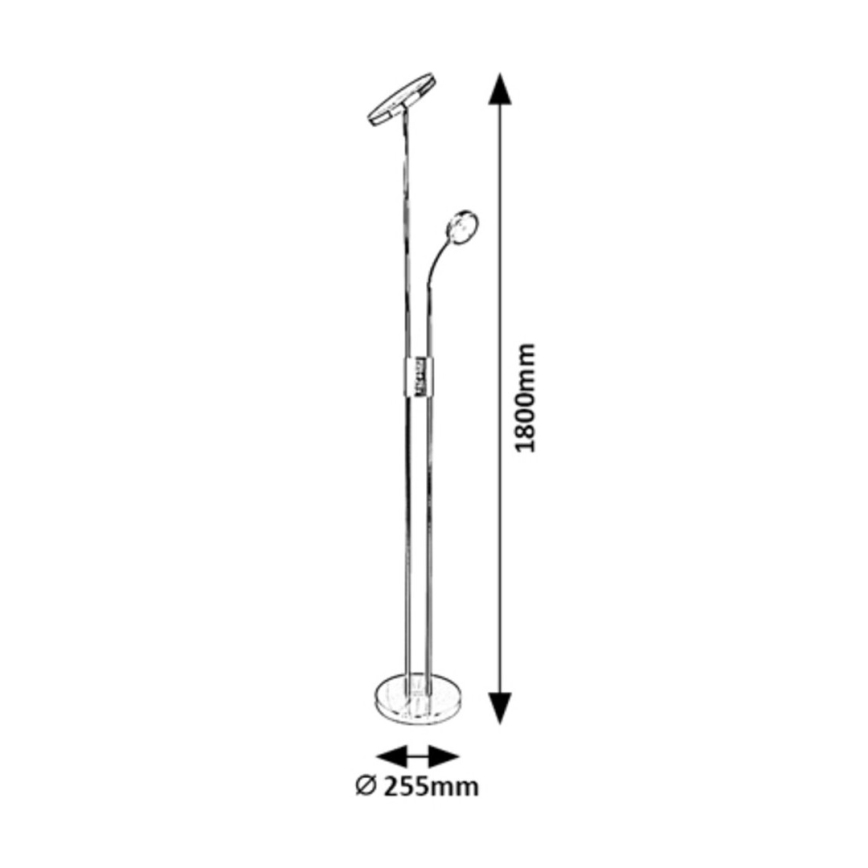 Rabalux 3240-LED Dimbar golvlampa LED/18,5W/230V + LED/4,5W svart