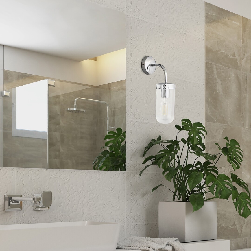 Rabalux - Vägglampa för badrum 1xE27/60W/230V skinande krom