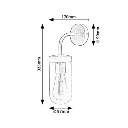 Rabalux - Vägglampa för badrum 1xE27/60W/230V skinande krom