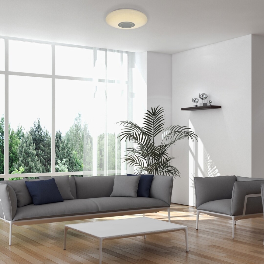 Rabalux - LED RGB dimmbar taklampa med högtalare LED/24W/230V Wi-Fi Tuya + fjärrkontroll Ø 40 cm