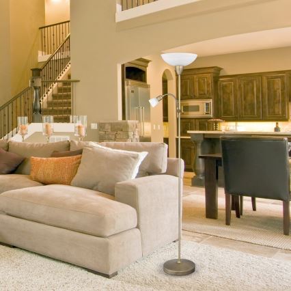 Rabalux 4019 - Golvlampa PEARL CLASSIC 1xE27/60W+1xE14/40W