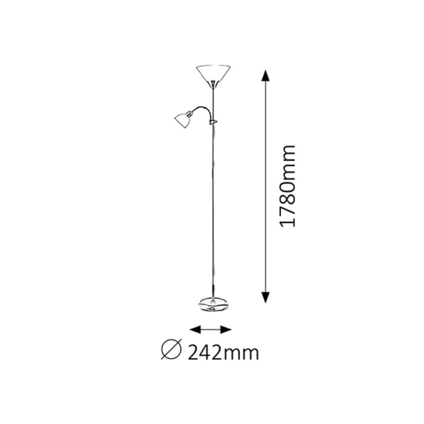 Rabalux 4060 - Golvlampa ACTION 1xE27/100W+E14/25W