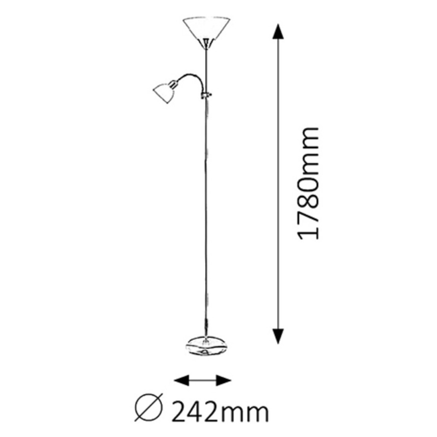 Rabalux 4064 - Golvlampa ACTION 1xE27/100W+E14/25W