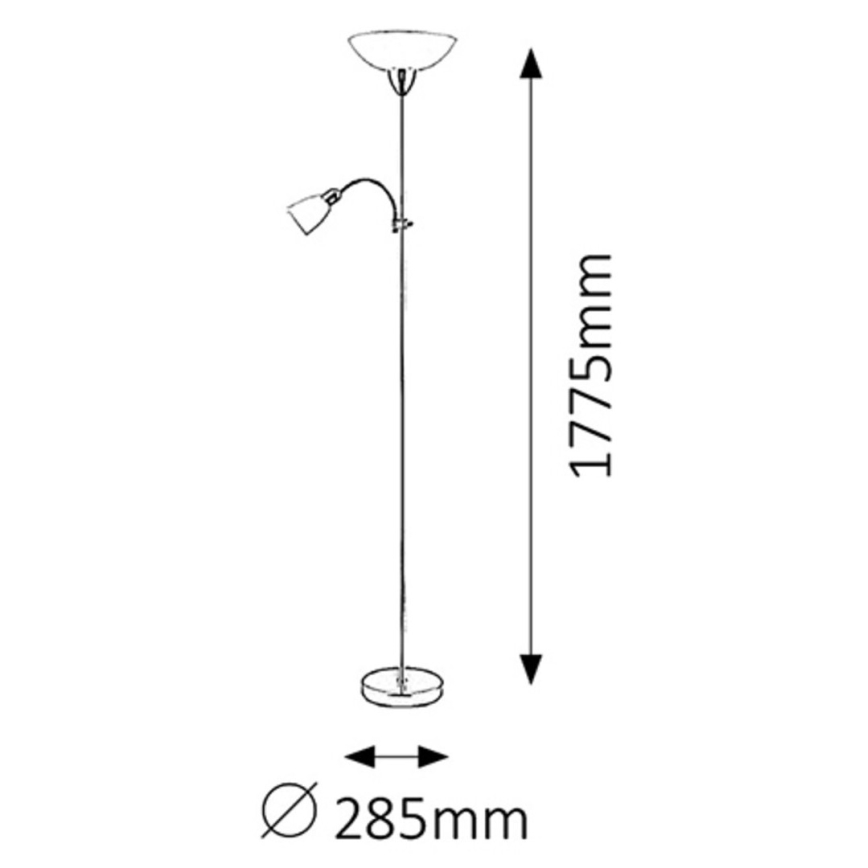 Rabalux 4067 - Golvlampa DIANA 1xE27/60W+E14/40W