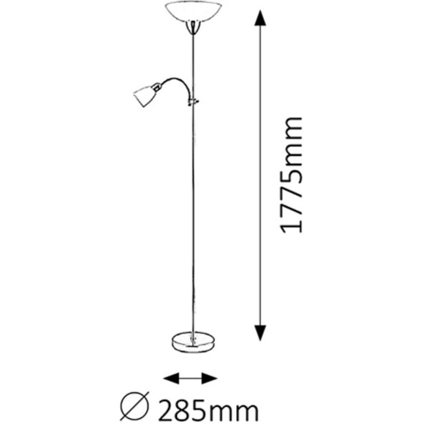 Rabalux 4068 - Golvlampa DIANA 1xE27/60W+E14/40W