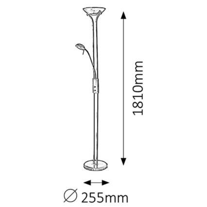 Rabalux - Ljusreglerad golvlampa 1xR7s/230W + 1xG9/40W