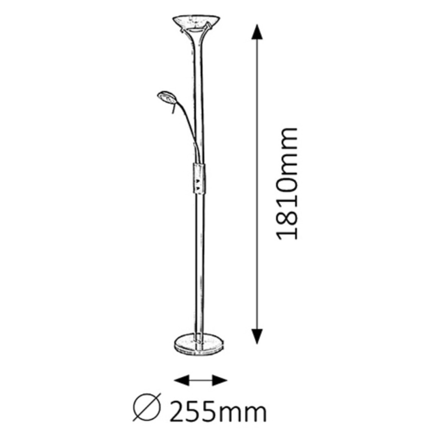 Rabalux - Ljusreglerad golvlampa 1xR7s/230W + 1xG9/40W