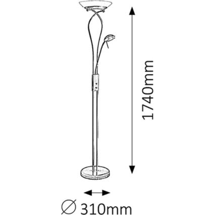 Rabalux 4077 - Dimbar Golvlampa GAMMA 1xR7s/230W + 1xG9/40W