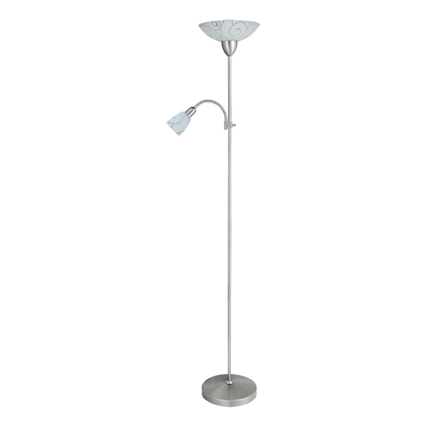 Rabalux 4091 - Golvlampa HARMONY LUX 1xE27/100W + 1xE14/40W