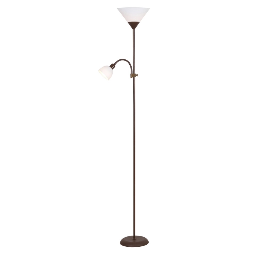 Rabalux 4188 - Golvlampa ACTION 1xE27/100W+1xE14/25W/230V brun