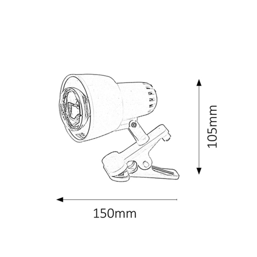 Rabalux 4357 - lampa med klämma 1xE14/40W/230V svart