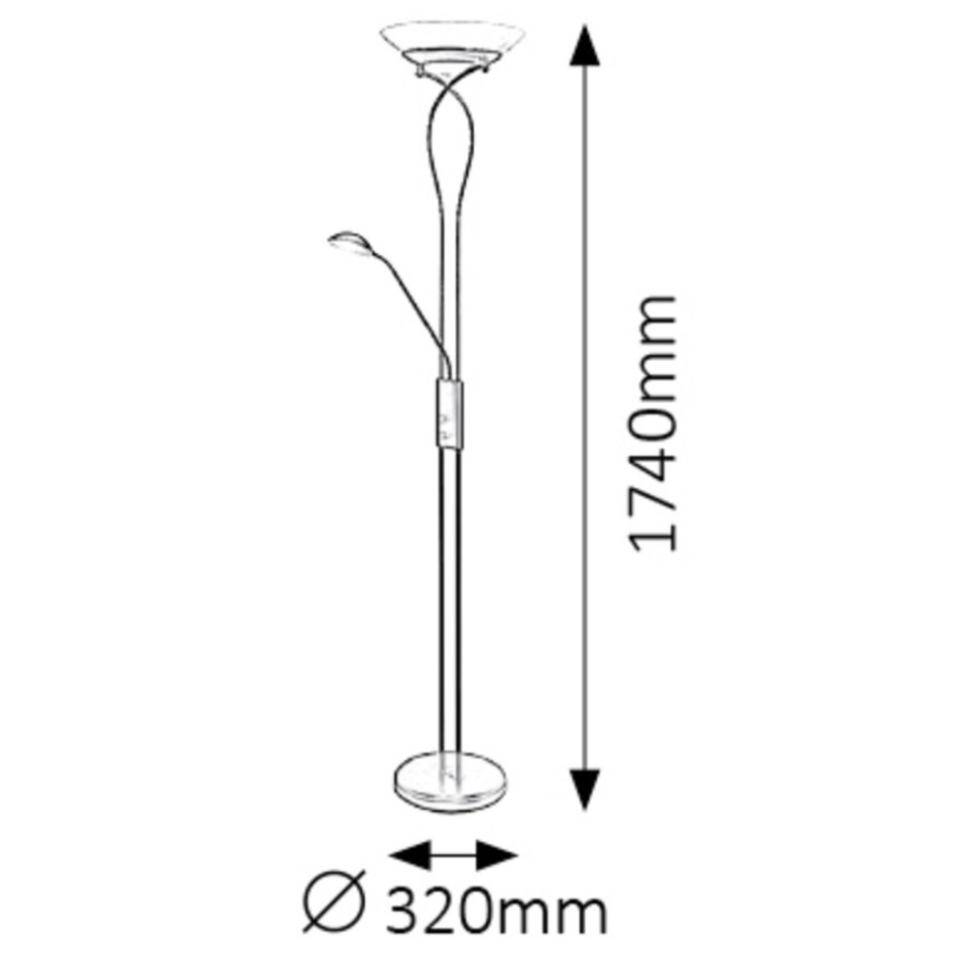 Rabalux 4554 - Golvlampa GAMMA 2xE27/15W+1xG9/40W/230V svart