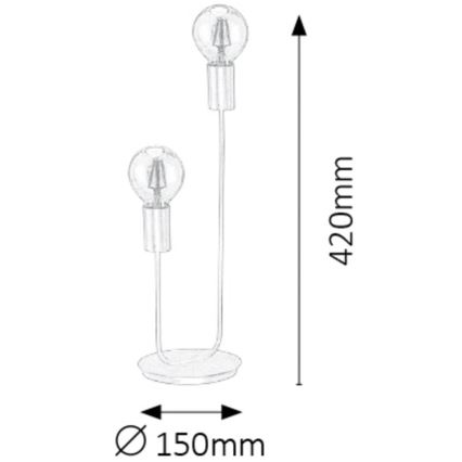 Rabalux 4560 - Bordslampa LANNY 2xE27/15W/230V