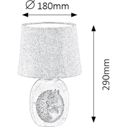 Rabalux 4605 - Bordslampa Barn DORKA 1xE14/40W/230V brun