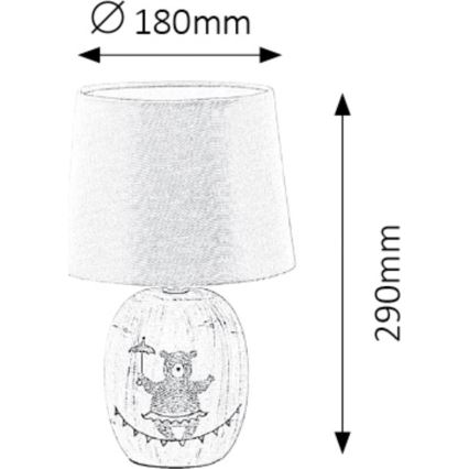 Rabalux 4607 - Bordslampa Barn DORKA 1xE14/40W/230V grå