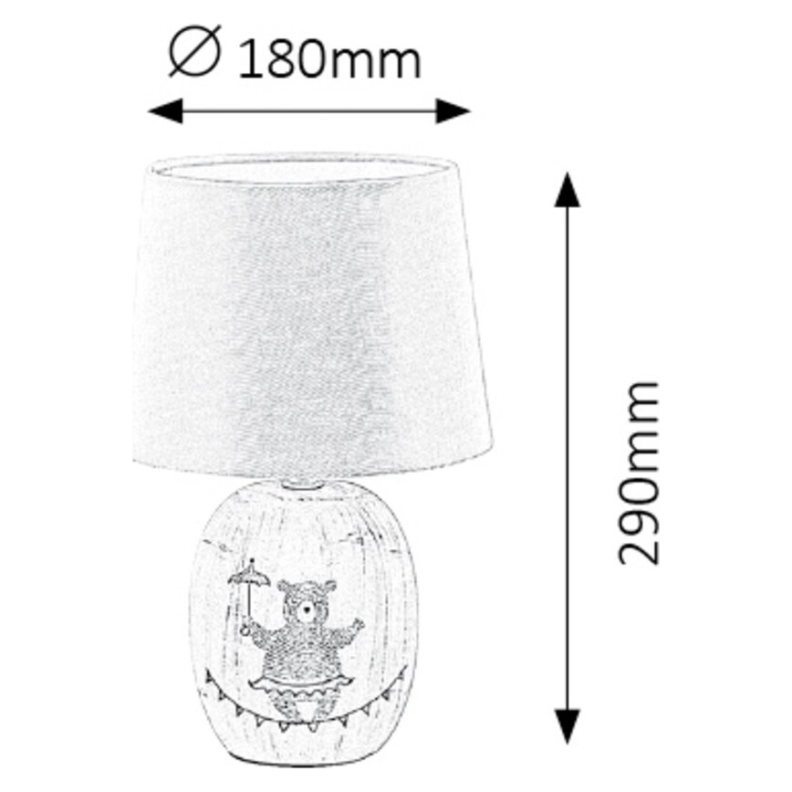 Rabalux 4607 - Bordslampa Barn DORKA 1xE14/40W/230V grå