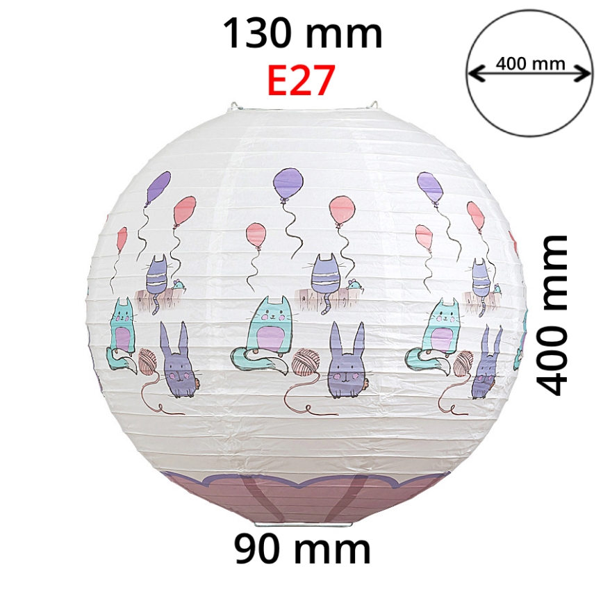 Rabalux 4632 - lampskärm för ljuskrona för barn CATHY E27 diameter 40 cm