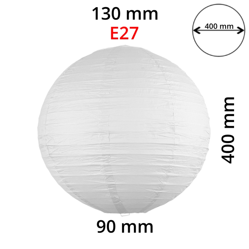 Rabalux 4898 - Lampskärm för ljuskrona RICE vit E27 diameter 40 cm