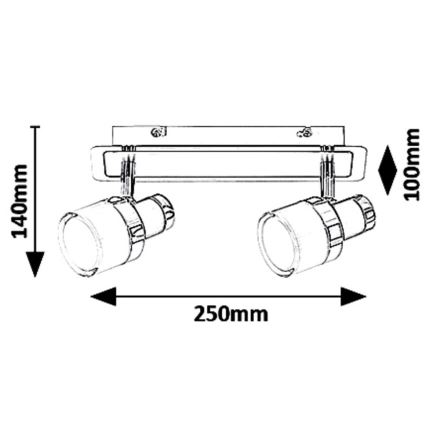 Rabalux - LED spotlight HAROLD 2xLED/5W/230V IP44