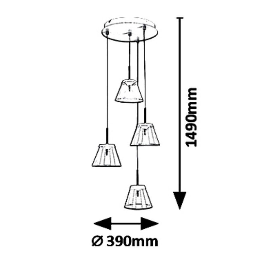 Rabalux - LED ljuskrona med textilsladd AVIANA 4xLED/6W/230V