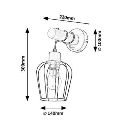 Rabalux - Vägglampa 1xE27/40W/230V gummiträd