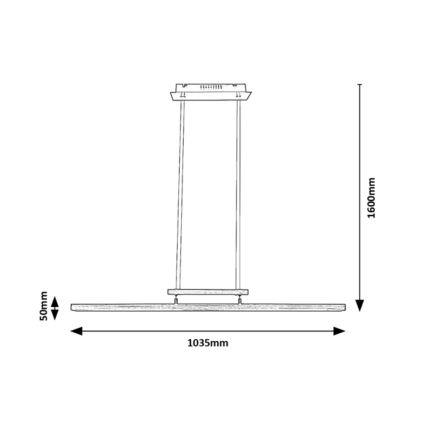 Rabalux 5280 - LED Dimbar ljuskrona med upphängning YORDANA LED/27W/230V