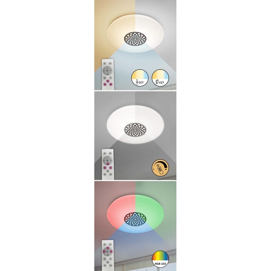 Rabalux - LED RGB dimbar taklampa LED/24W/230V 3000-6500K Wi-Fi Tuya diameter 39,5 cm + fjärrkontroll