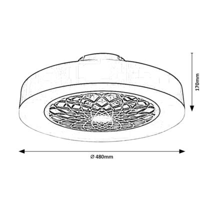 Rabalux 5419 - LED Dimbar lampa med fläkt ADONIAS LED/35W/230V + fjärrkontroll