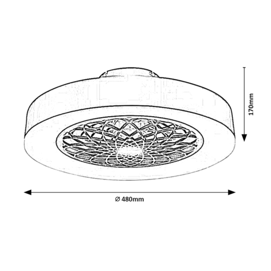 Rabalux 5419 - LED Dimbar lampa med fläkt ADONIAS LED/35W/230V + fjärrkontroll