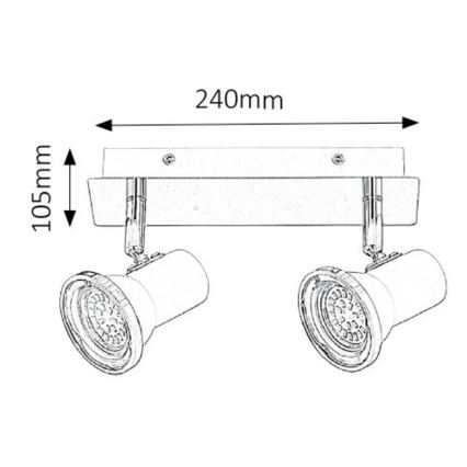 Rabalux 5498 - LED Badrum spotlight STEVE 2xGU10/4,5W/230V