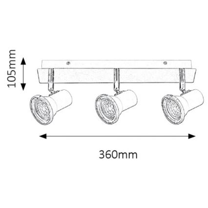 Rabalux 5499 - LED Badrum spotlight STEVE 3xGU10/4,5W/230V