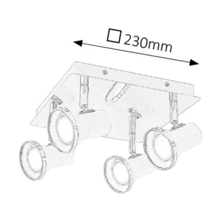 Rabalux 5500 - LED Badrum spotlight STEVE 4xGU10/4,5W/230V IP44