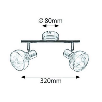 Rabalux 5547 - Spotlight HOLLY 2xE14/40W/230V guld