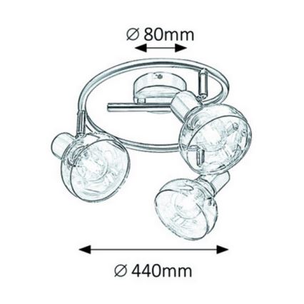 Rabalux 5549 - Spotlight HOLLY 3xE14/40W/230V guld