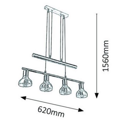 Rabalux 5551 - Ljuskrona med snöre HOLLY 4xE14/40W/230V guld