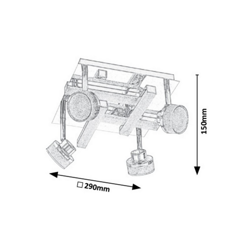 Rabalux 5638 - LED Takpotlight PADMA 4xLED/5W/230V + 4xLED/3W/230V