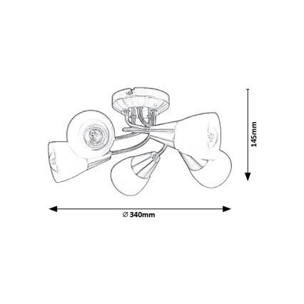Rabalux 5691 - Takbelysning CONNOR 5xE14/40W/230V