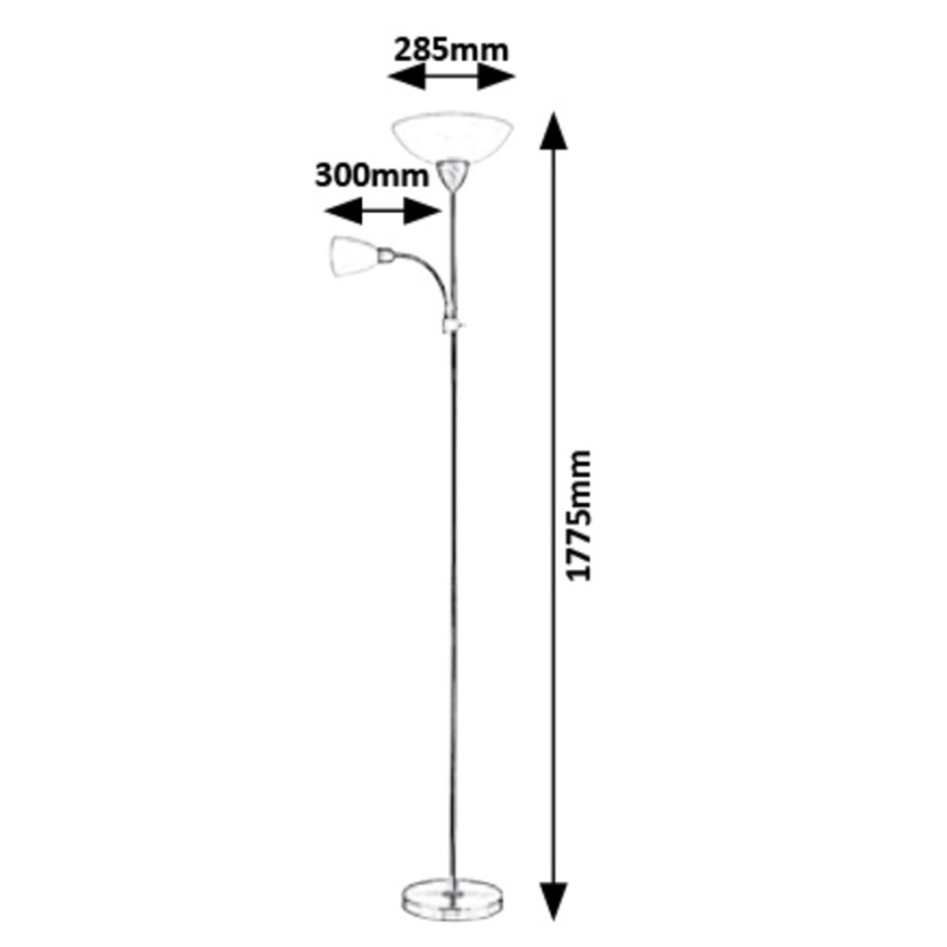 Rabalux 5739 - Golvlampa DIANA 1xE27/40W/230V + 1xE14/40W/230V