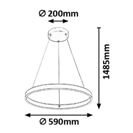 Rabalux 6299 - Dimbar LED-lampakrona med snöre OTHELLO LED/36W/230V + Fjärrstyrd