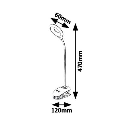 Rabalux 6448 - Dimbar LED-lampa med klämma HARRIS LED/4W