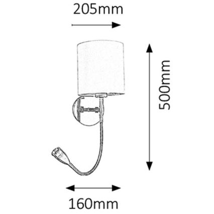 Rabalux - LED Vägglampa 1xE27/40W+LED/3W