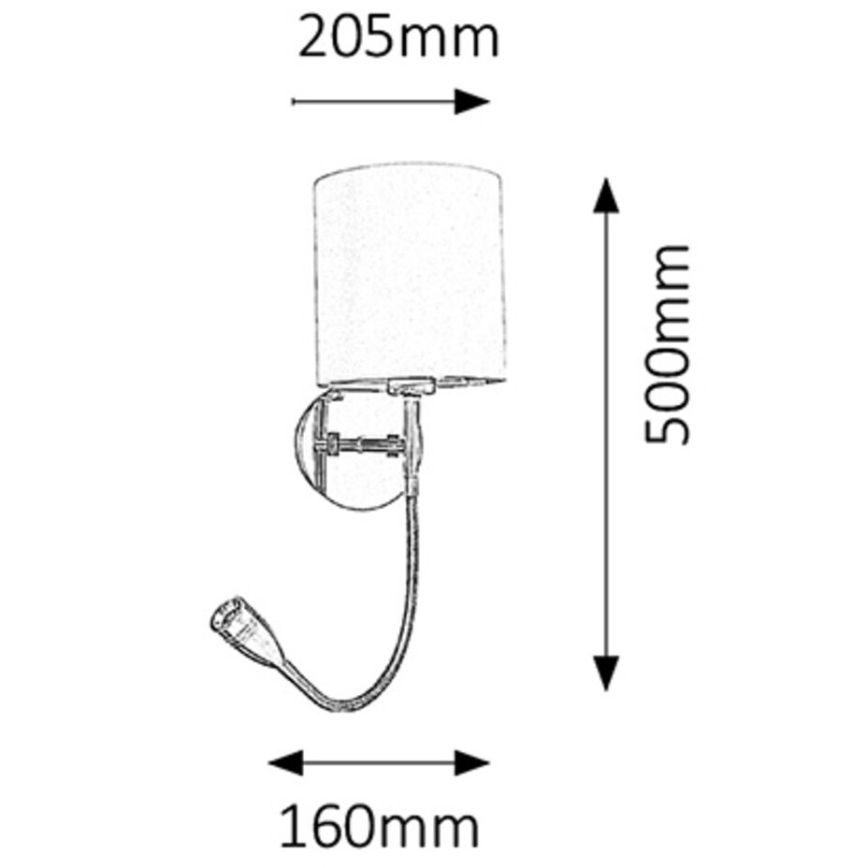Rabalux - LED Vägglampa 1xE27/40W+LED/3W