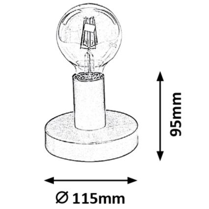 Rabalux 6569 - Bordslampa BOWIE 1xE27/60W/230V