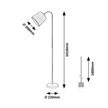 Rabalux - Golv lampa 1xE27/25W/230V grå